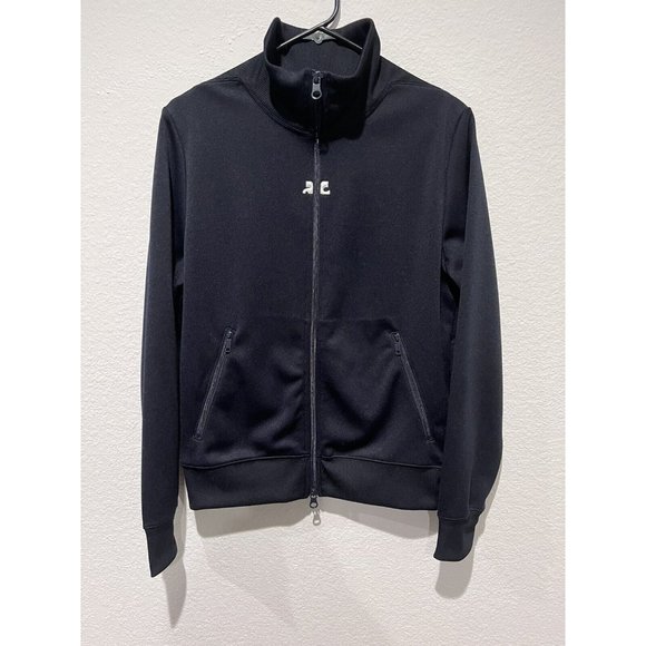 COURRÈGES Men's Ocean Blue (Navy) Embroidered  Zip Up Jacket NWT RRP $550 Small - Picture 1 of 16